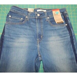 Levi's 725 High-Rise Bootcut Jeans Woman’s Size 30 x 32 Dark Blue Tux Stripe NWT